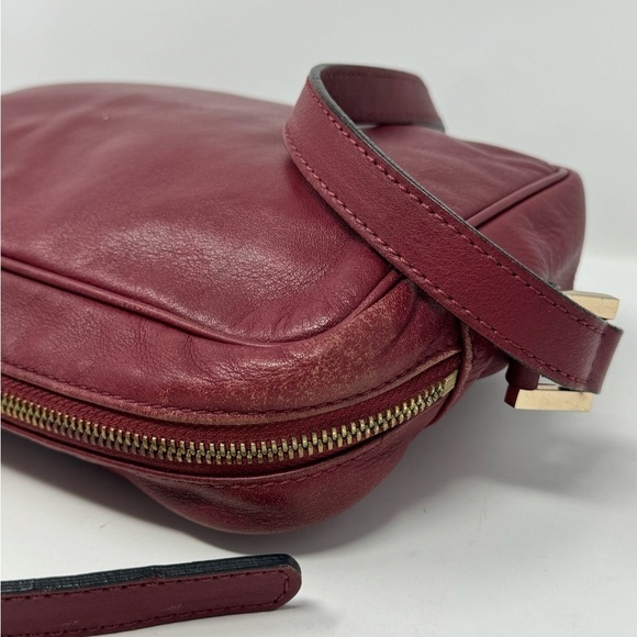 Delvaux Burgundy Leather Logo Crossbody Bag – Rare Vintage, Authentic - Picture 3 of 10